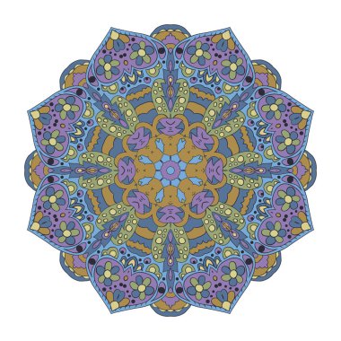Mandala. Zentangl yuvarlak süsleme. Sakin ol, meditasyon
