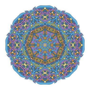 Mandala. Zentangl yuvarlak süsleme. Sakin ol, meditasyon