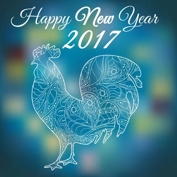 Cock. Symbol 2017. Rooster 2017 — Stock Vector