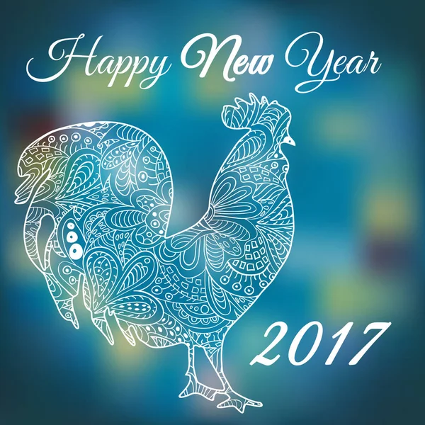 Cock. Symbol 2017. Rooster 2017 — Stock Vector