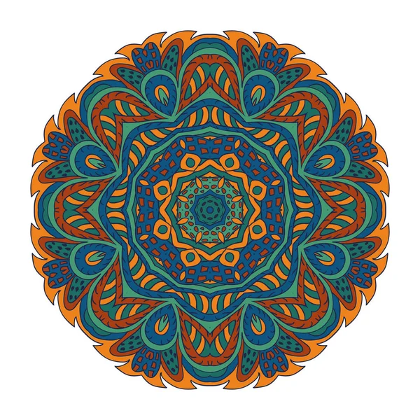 Mandala. Dibujo Doodle. Adorno redondo — Vector de stock