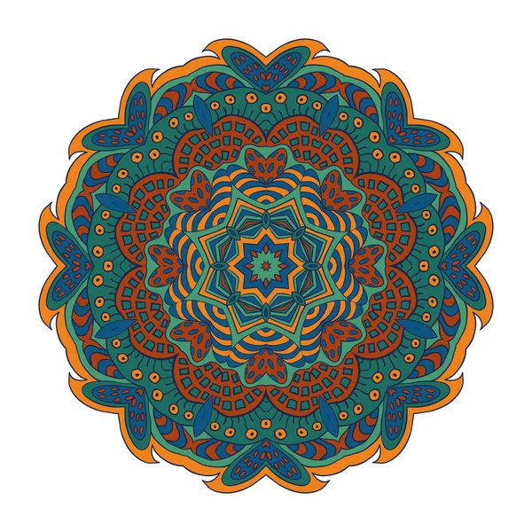 Mandala. Dibujo Doodle. Adorno redondo — Vector de stock