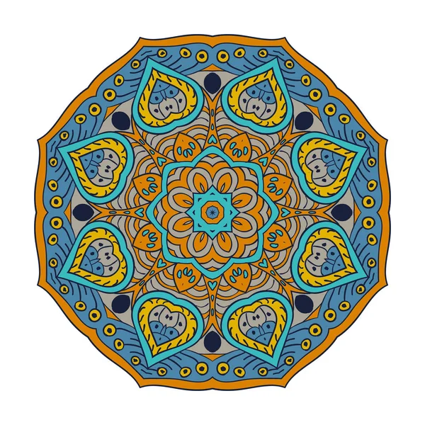 Mandala. Dibujo Doodle. Adorno redondo — Vector de stock