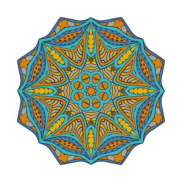 Mandala. Dibujo Doodle. Adorno redondo — Vector de stock