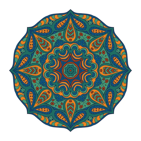 Mandala. Desenho de rabiscos. Ornamento redondo — Vetor de Stock