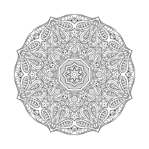 Libro para colorear. Mandala patrón oriental. ornamento redondo de Zentangl — Vector de stock