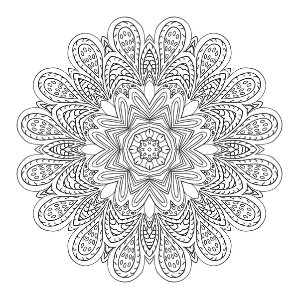 Boyama kitabı. Mandala Doğu desen. Zentangl yuvarlak süsleme