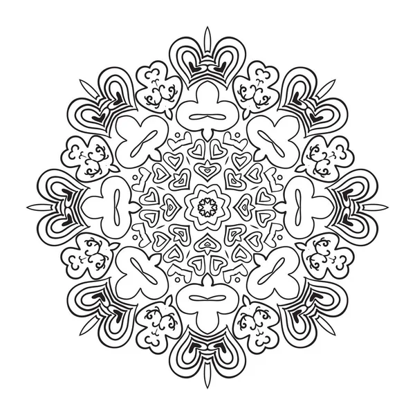 Livre à colorier. Mandala modèle oriental. Ornement rond Zentangl — Image vectorielle