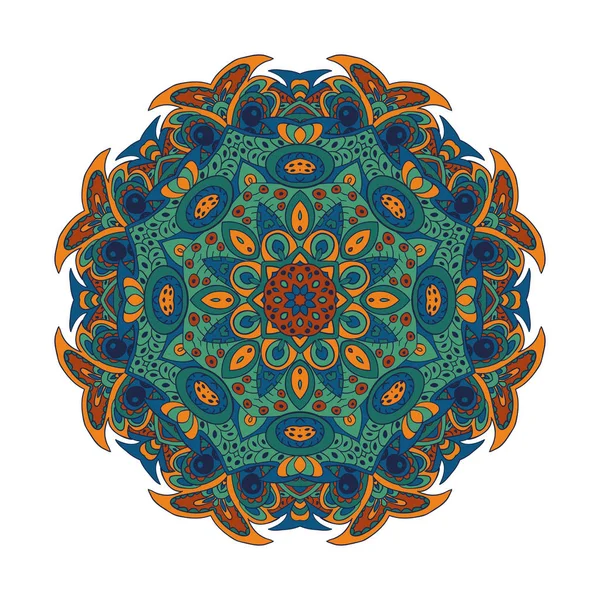 Libro para colorear. Mandala patrón oriental. ornamento redondo de Zentangl — Vector de stock