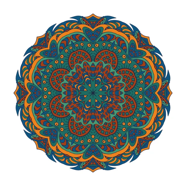 Libro para colorear. Mandala patrón oriental. ornamento redondo de Zentangl — Vector de stock