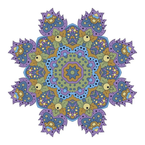 Mandala. Ornamento rotondo Zentangl. Relax, meditazione — Vettoriale Stock
