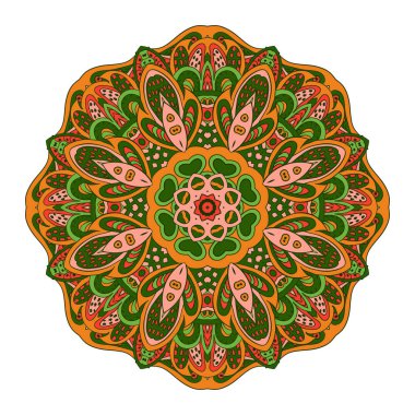 Mandala Doğu desen. Zentangl yuvarlak süsleme