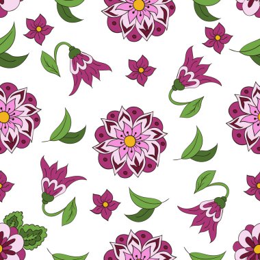 Bahar çiçekleriyle kusursuz desen