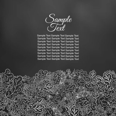 Doodle çiçek etnik kartı