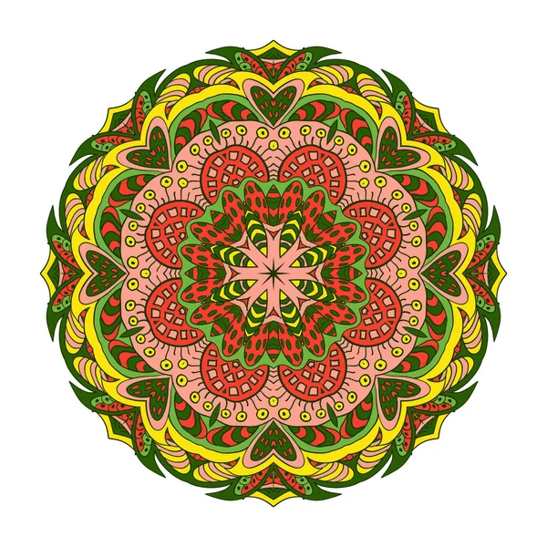 Mandala patrón oriental. ornamento redondo de Zentangl — Vector de stock