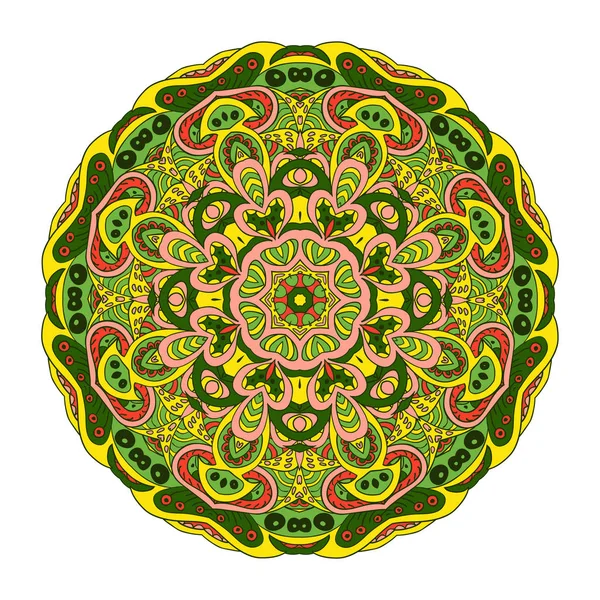 Mandala modèle oriental. Ornement rond Zentangl — Image vectorielle