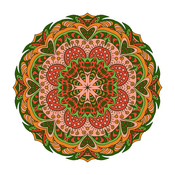 Mandala patrón oriental. ornamento redondo de Zentangl — Vector de stock