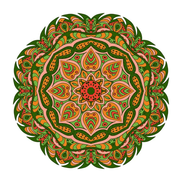 Mandala patrón oriental. ornamento redondo de Zentangl — Vector de stock