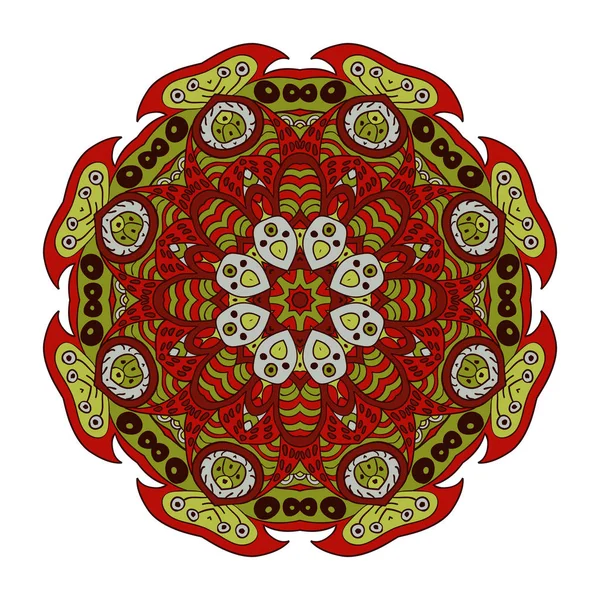 Tribales de color verde | Mandala de la India en color rojo y verde