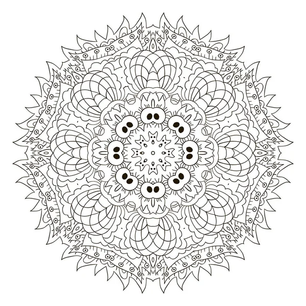 Mandala garabato dibujo — Vector de stock