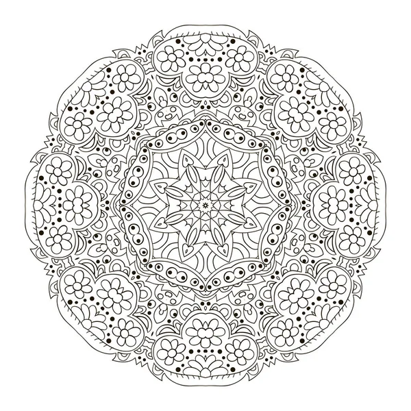 Mandala. Zentangl Colorir — Vetor de Stock