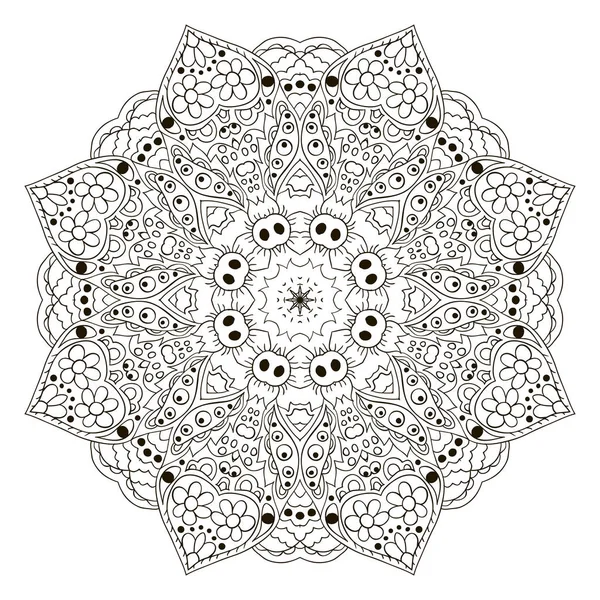 Mandala. Zentangl kleuren — Stockvector