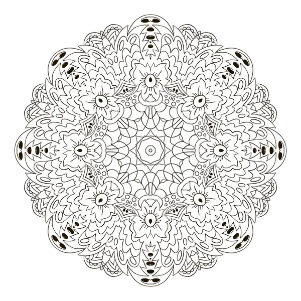 Mandala. Zentangl Colorir — Vetor de Stock