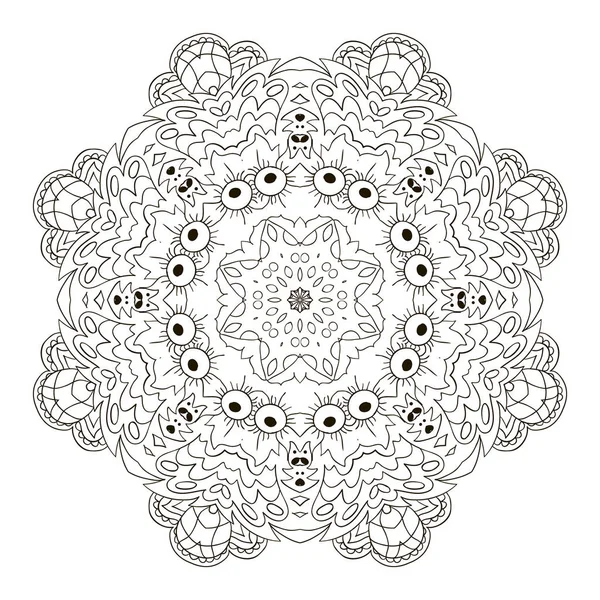 Mandala. Zentangl para colorear — Vector de stock