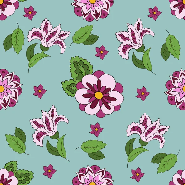 Modèle sans couture avec des fleurs de printemps — Image vectorielle