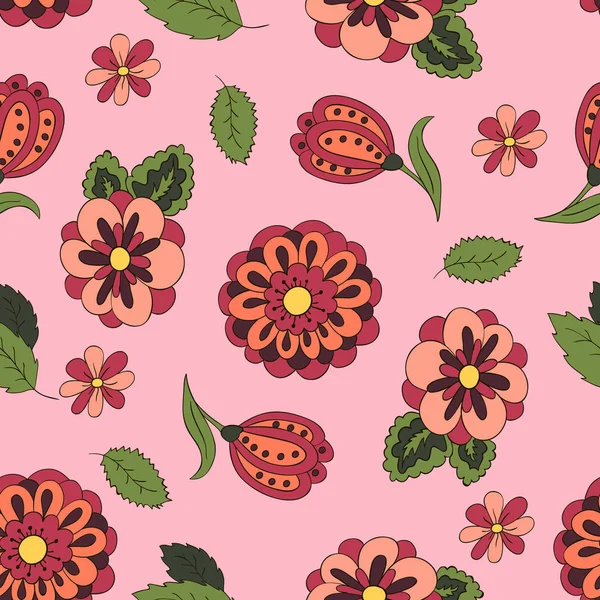 Nahtloses Muster mit Frühlingsblumen — Stockvektor