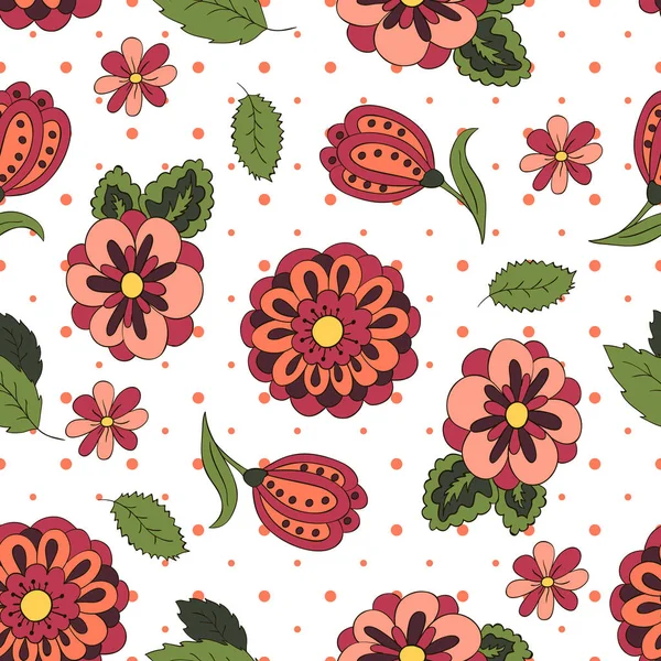 春の花とシームレスなパターン — ストックベクタ