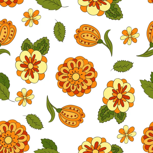 Nahtloses Muster mit Frühlingsblumen — Stockvektor