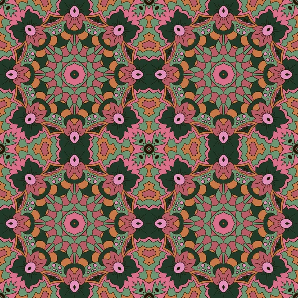 Mandala. Zentangl ornement sans couture — Image vectorielle