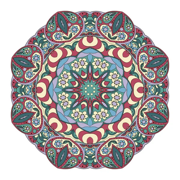 Mandala. Zentangl. Adorno redondo — Vector de stock