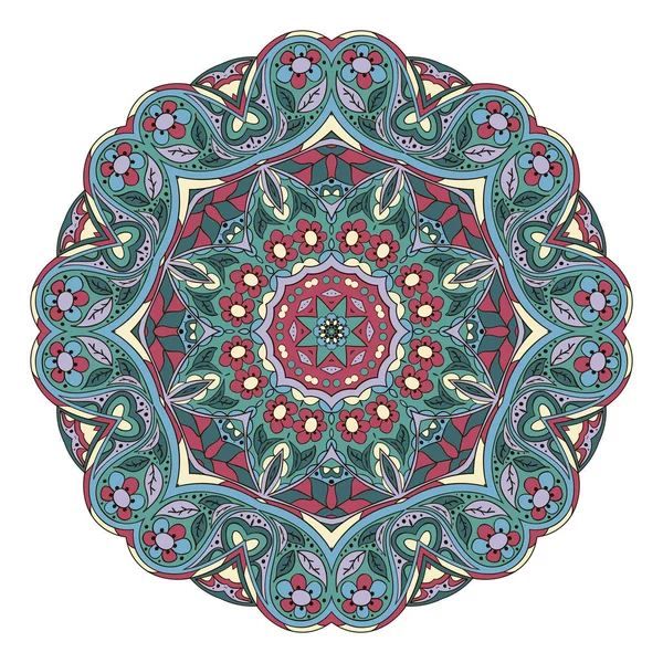 Mandala. Zentangl. Adorno redondo — Vector de stock