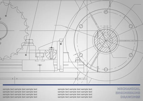 Vektorzeichnung. Mechanische Zeichnungen — Stockvektor