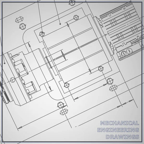 Makine Mühendisliği çizim — Stok Vektör