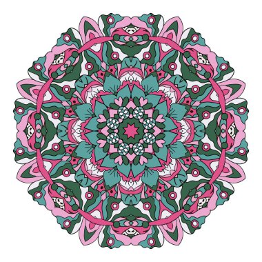 Mandala. Zentangl süsleme yaratıcılık için. Oryantal motifler. Sakin ol, meditasyon. Çiçek