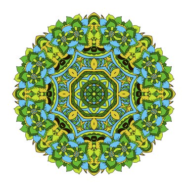 Mandala. Zentangl süsleme yaratıcılık için. Oryantal motifler. Sakin ol, meditasyon. Çiçek