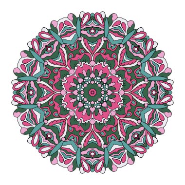 Mandala. Zentangl süsleme yaratıcılık için. Oryantal motifler. Sakin ol, meditasyon. Çiçek