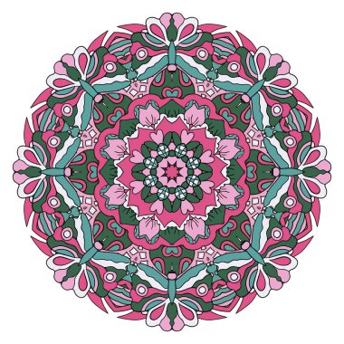 Mandala. Zentangl süsleme yaratıcılık için. Oryantal motifler. Sakin ol, meditasyon. Çiçek