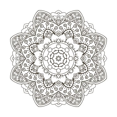 Mandala. Zentangl süsleme yaratıcılık için. Oryantal motifler. Sakin ol, meditasyon. Çiçek