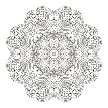 Mandala. Zentangl. Yuvarlak süsleme yaratıcılık için. Oryantal motifleri