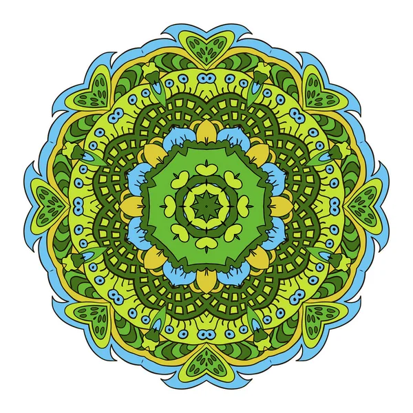 Mandala. Adorno de Zentangl para la creatividad. Motivos orientales. Relájate, meditación. Flor — Vector de stock