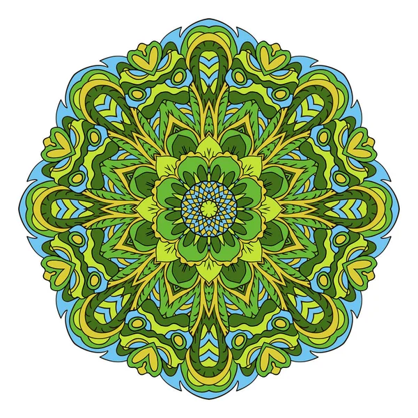 Mandala. Adorno de Zentangl para la creatividad. Motivos orientales. Relájate, meditación. Flor — Vector de stock