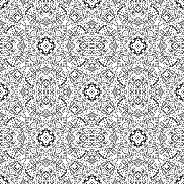 Mandala. Adorno de Zentangl para la creatividad. Motivos orientales. Relájate, meditación. Flor — Archivo Imágenes Vectoriales