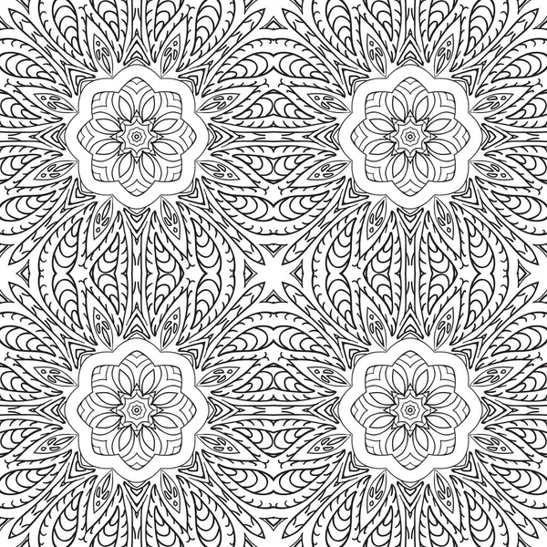 Mandala. Zentangl sieraad voor creativiteit. Oosterse motieven. Ontspannen, meditatie. Bloem — Stockvector