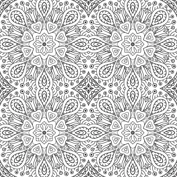 Mandala. Adorno de Zentangl para la creatividad. Motivos orientales. Relájate, meditación. Flor — Archivo Imágenes Vectoriales