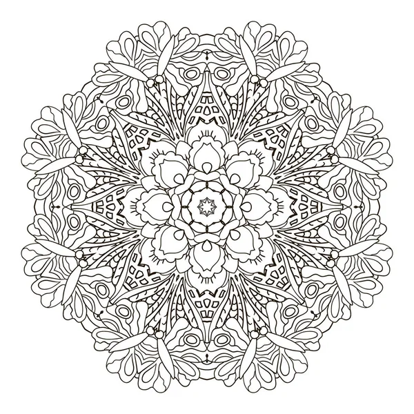 Mandala. Zentangl sieraad voor creativiteit. Oosterse motieven. Ontspannen, meditatie. Bloem — Stockvector