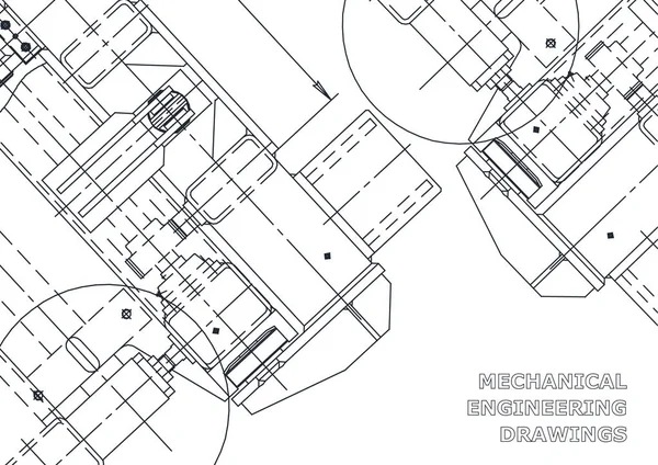 Diseño de ingeniería. Planos. Cubierta. Diseño de ingeniería — Vector de stock